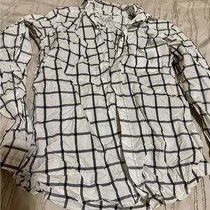Frank & Eileen White Shirt with Black Check Pattern